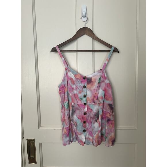 Torrid Color Splash Fit and Flare Button Front Tank Womens Size 10 Pink NWT - Picture 3 of 10